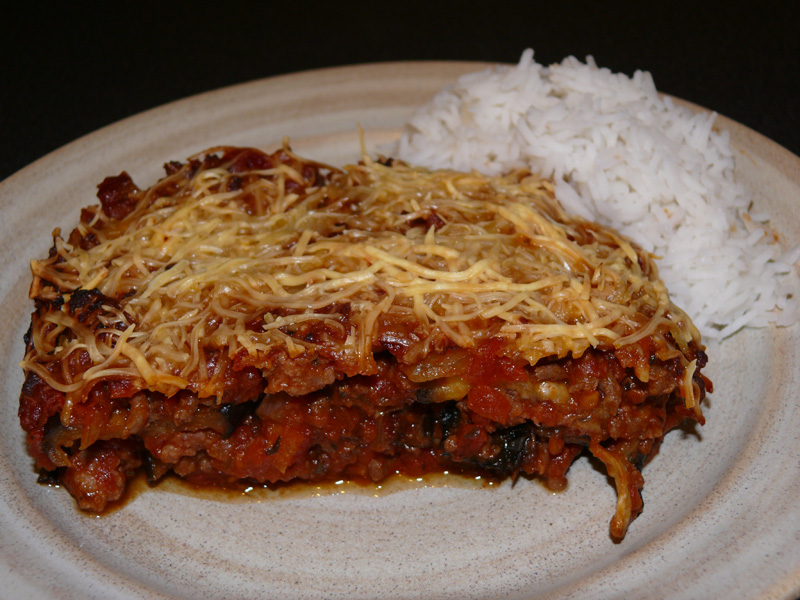 Moussaka au boeuf et au porc