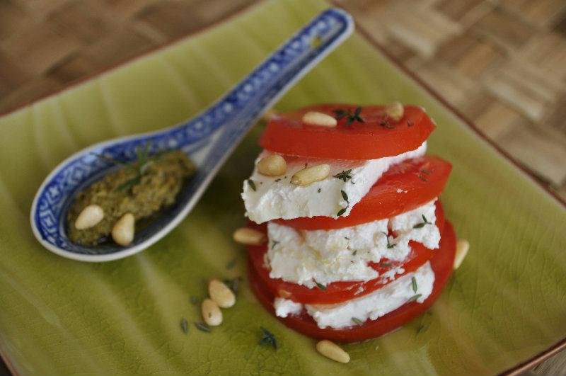 Tomate et chèvre frais