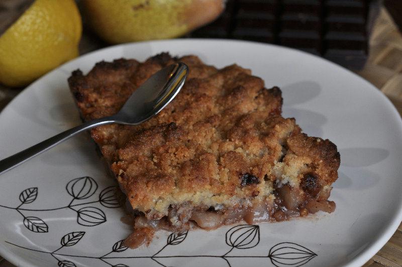 Crumble poire - chocolat