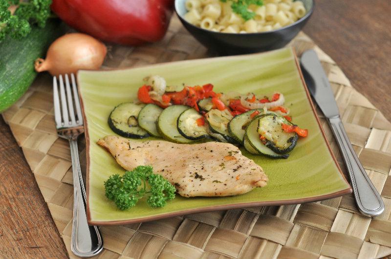 Poulet aux légumes rotis