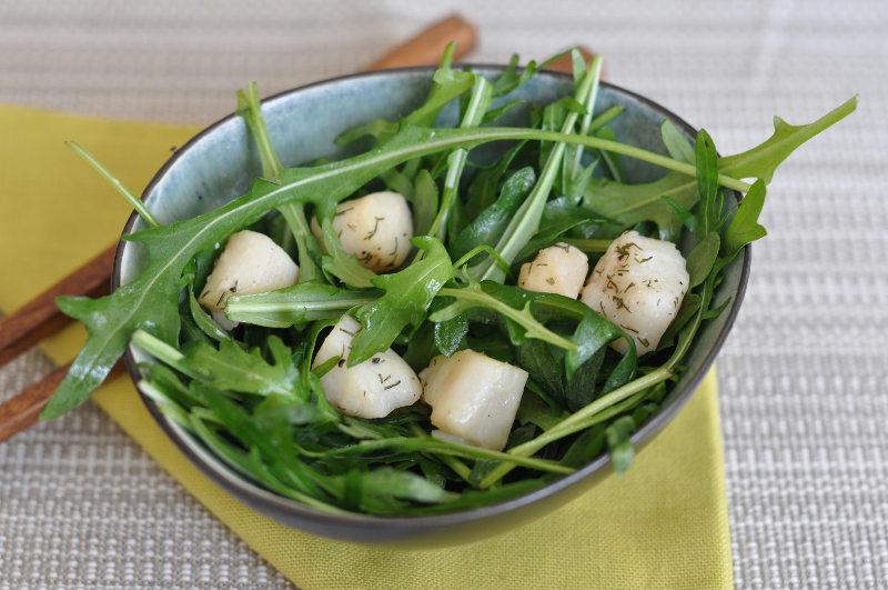 Salade de roquette aux pétoncle