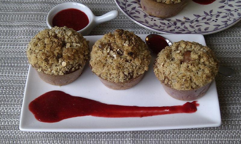 Muffins aux pommes et aux framboises