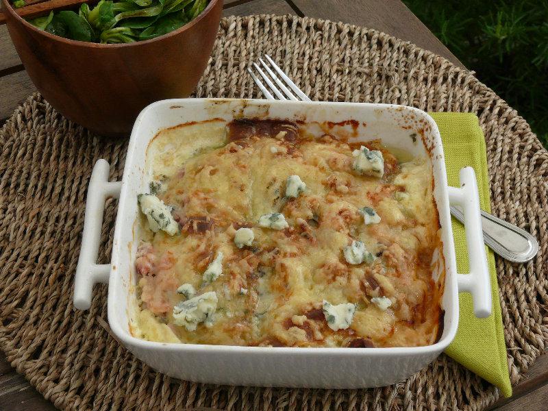 Gratin de ravioles au roquefort