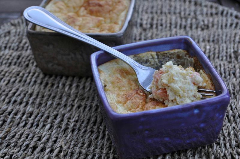 Soufflé de faisselle au saumon fumé