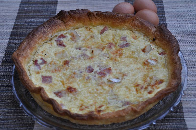 Tarte aux oignons et aux dés de jambon