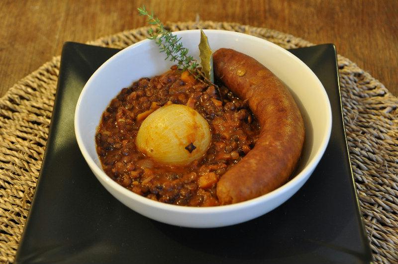 Sauté de Saucisses aux lentilles