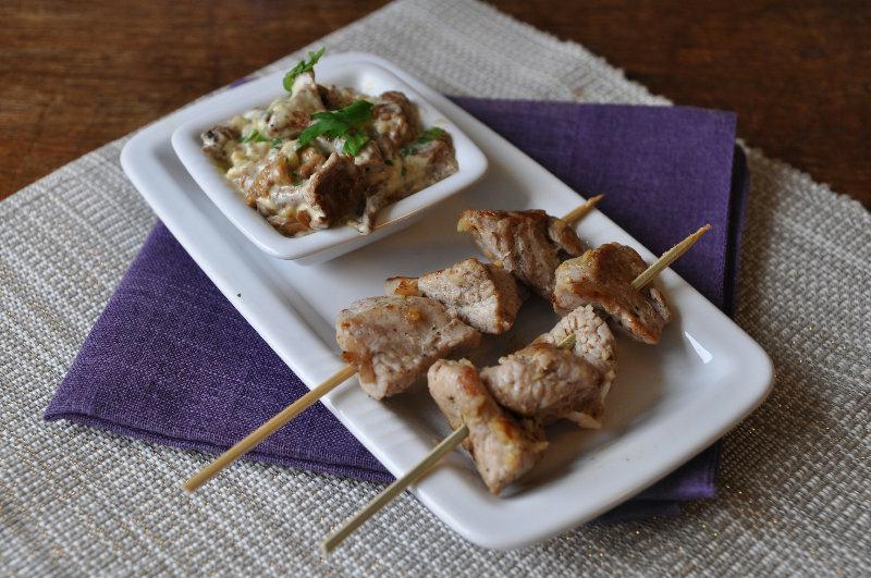 Brochettes de veau aux girolles