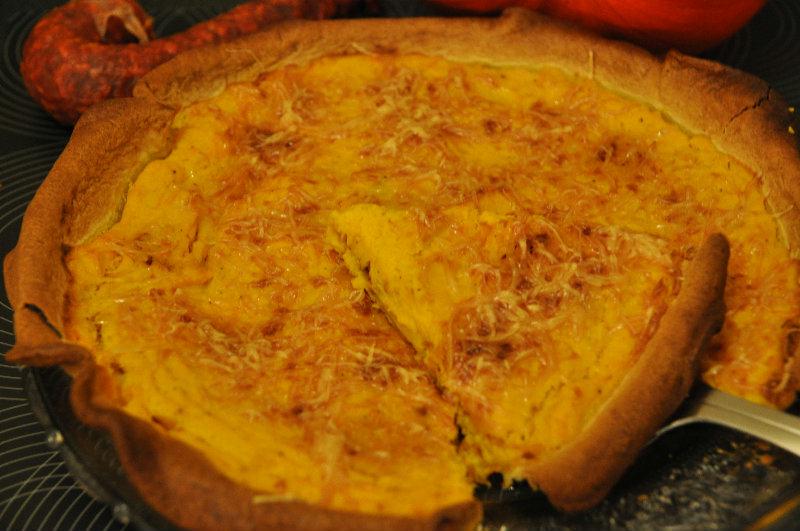 Quiche au potiron et chorizo