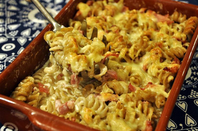 Gratin de pâtes aux 3 fromages