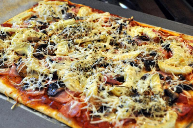 Pizza aux coeurs d'artichauts