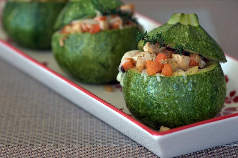 Courgettes farcies au poulet