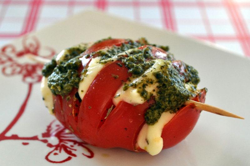 Millefeuille tomate-mozza-pistou