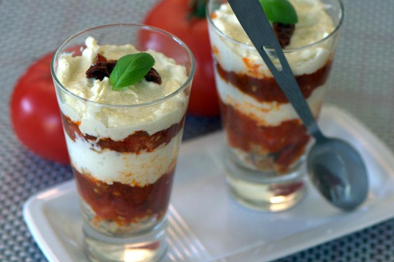 Verrines de tiramisu de tomates