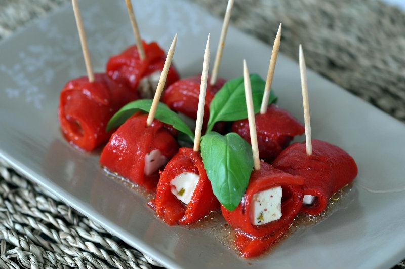 Brochettes de poivron grillé à la féta