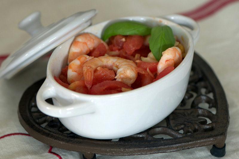 Cocotte de crevettes sauce rougail