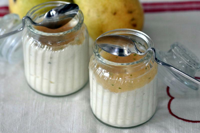 Mousse de poire à la menthe et au miel