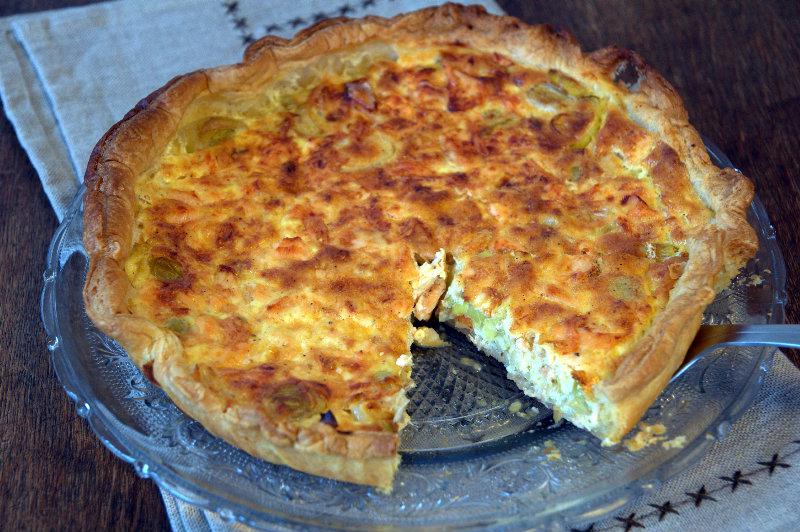 Quiche au saumon et aux poireaux