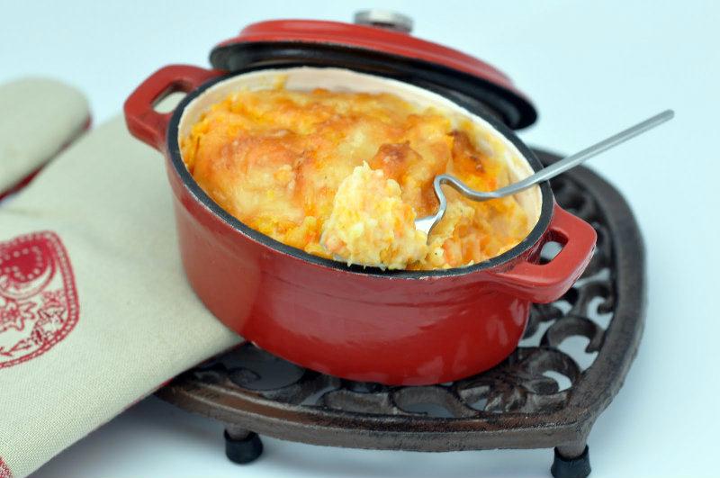 Purée de carottes en gratin