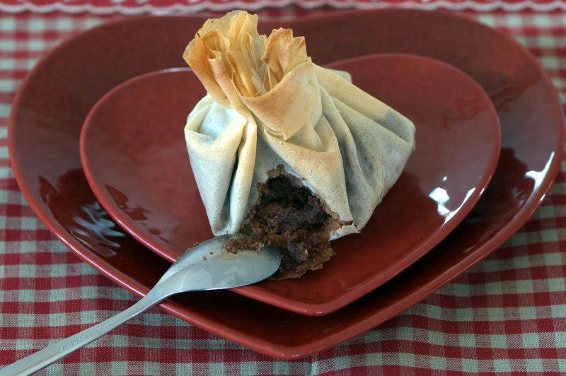 Aumônière au chocolat et aux amandes
