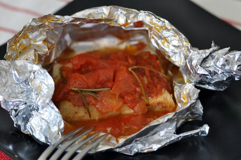 Papillote de colin à la tomate