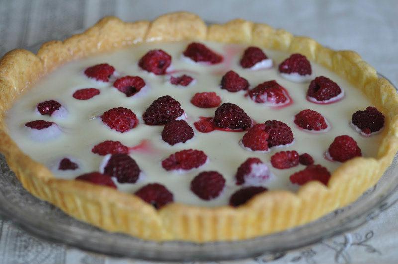 Tarte aux framboises et au chocolat blanc Agar agar